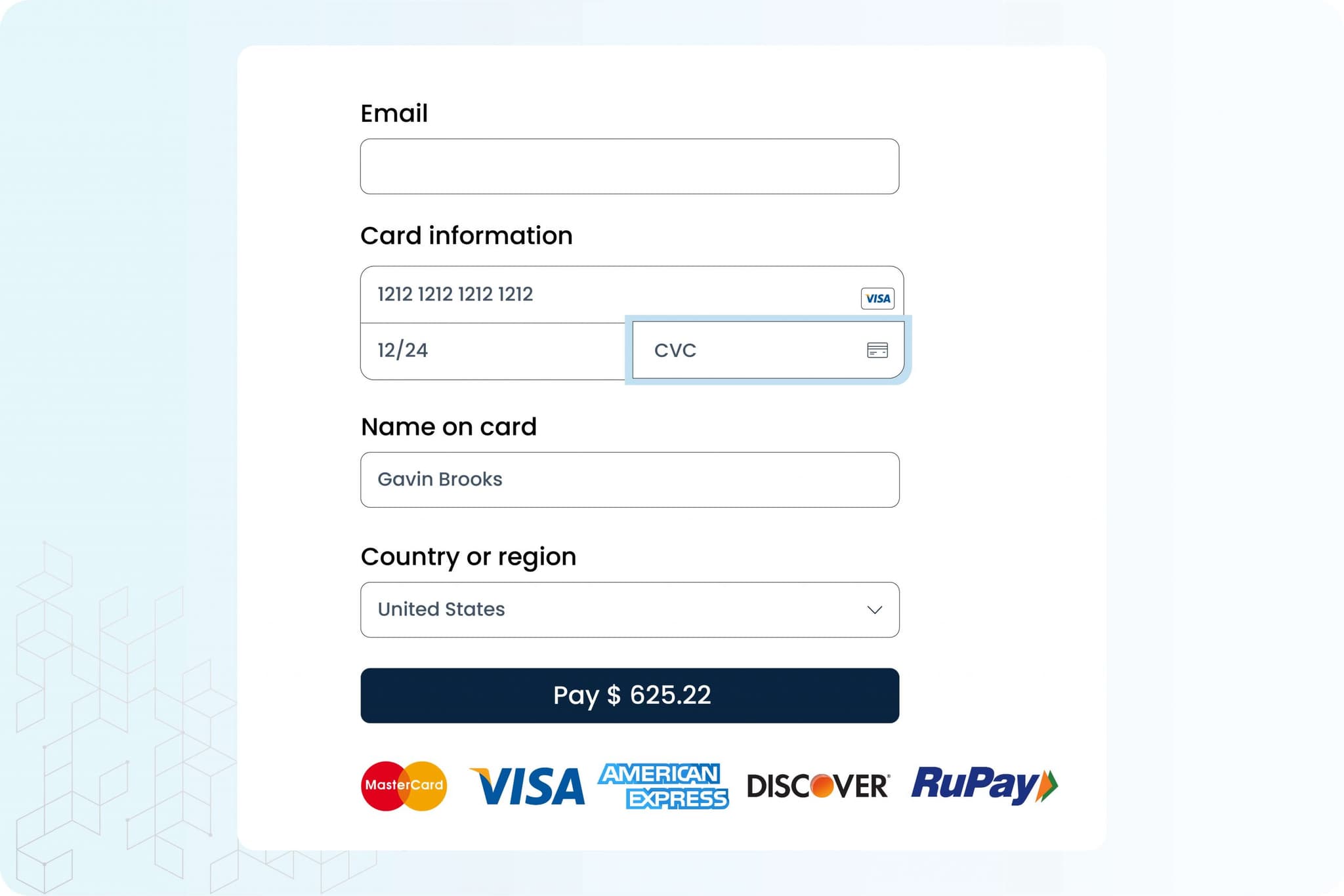 Online payment gateway checkout