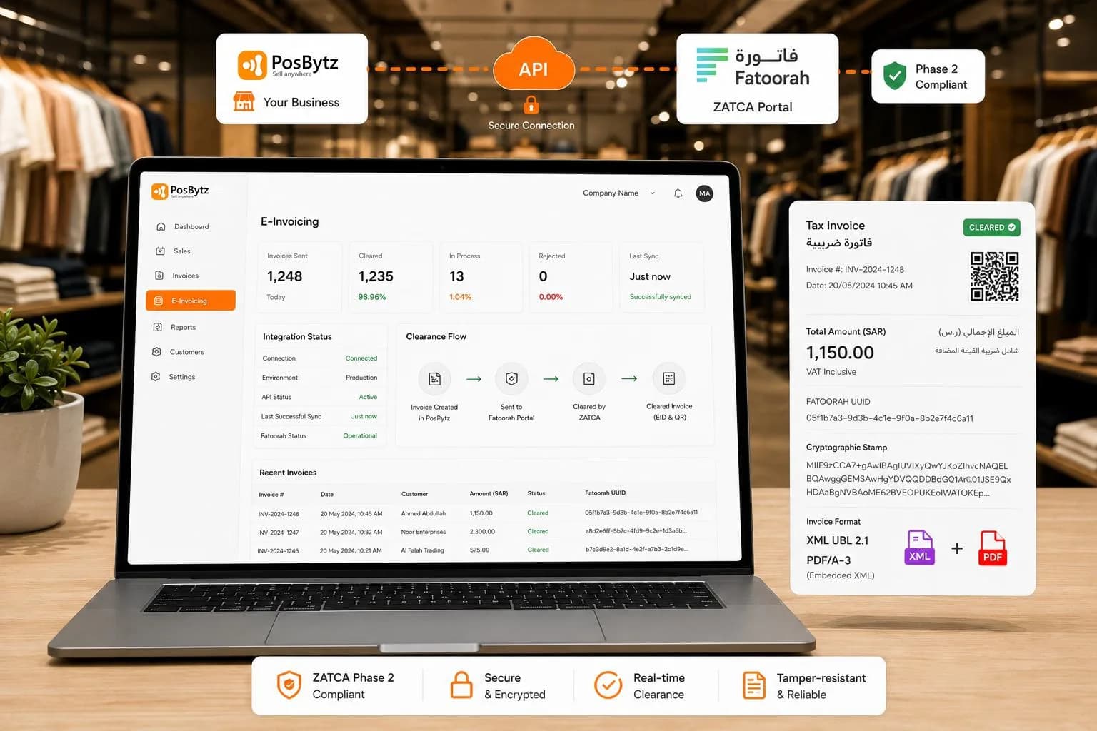 ZATCA-compliant e-invoicing software with Fatoorah integration