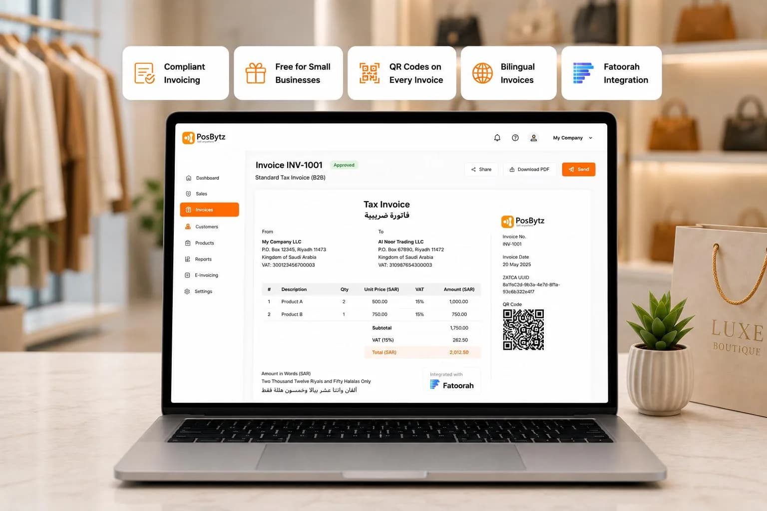 Free ZATCA-compliant e-invoicing software for small businesses